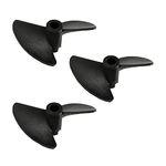 Fielect 3Pcs 2 Blades CCW Propeller for Ship Model Rc Boat Propeller Model Black Plastic Paddle 35mm Diameter 1.4 Pitch 4mm Hole Dia