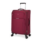 ATLANTIC Artisan III Medium Checked Luggage — Expandable Suitcase with 8 Spinner Wheels, Lockable Zipper Puller Heads, and Lightweight Construction — Burgundy, 24-inch