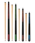 Set of 4 Aska Mixed Length Cues LS4, Canadian Hard Rock Maple Billiard Pool Cue Sticks, Short, Kids Cues