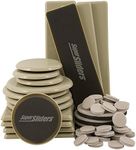 Super Sliders Assorted Reusable Furniture Sliders & Self-Stick Pads for Effortless Moving and Surface Protection, Beige (52)