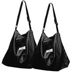 Retro Large Size Canvas Shoulder Bag Hobo Crossbody Handbag Casual Tote - Black, 2 Pack