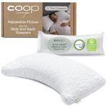 Coop Home Goods Original Crescent Adjustable Pillow, Queen Bed Pillows for Shoulder, Neck & Head Support, Crescent Foam Pillows - Medium Firm for Back & Side Sleeper, CertiPUR-US/GREENGUARD Gold