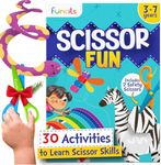 Funcils Toddler Scissor Skills - Art Supplies & Crafts Kit for Kids, Safety Scissors, Fine Motor Toys, Stocking Stuffers, for Boys & Girls Ages 3, 4, 5, 6, 7 Year Old, Activity Books