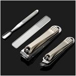 FERYES Nail Clippers Set - Premium Quality Stainless Steel Toenail and Fingernail Clipper for Manicure - 4PCS Nail Care Tool Kit