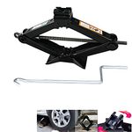 2 Ton Rustproof Scissor Car Jack Floor Lift with Speed Handle, Heavy Duty Scissor Jack 105-385mm Steel Lifting Jack Lift Wind Up Tools for Car Van Emergency Car Jack Kit, Car Tyre Repair Changing Tool