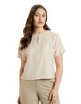 Symbol Premium Women's Relaxed Fit Blouse (SBP-SS24-WTOP-207_Off White XL)