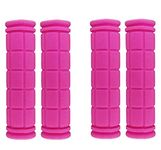 PLATT Bicycle Handlebar Grips Colorful Rubber Mushroom Grips for BMX/MTB/Boys and Girls Kids Bikes(Pink,2 Pairs)