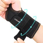 CURECARE Carpal Tunnel Wrist Splint, Breathable Wrist Splint for Men & Women, Wrist Brace Night Support with 2 Adjustable Straps, Wrist Brace for Tendonitis, Arthritis (Right Hand-Black, S/M)