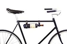 The Bicycle Wine Rack - Bike Bottle Holder and Carrier for Picnics - Handmade Leather Accessory (Black)