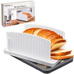 FRAMICS New Upgrade Bread Slicer for Homemade Bread, Manual Bread Slicer Guide with Adjustable Width, Sourdough Bread Slicer with Tray, Foldable Bread Slicer for Loaf, Bagel, Bun