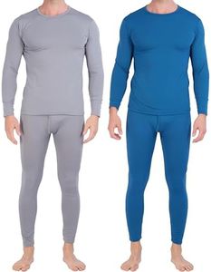2 Pack: Mens Thermal Sets Underwear Microfiber Fleece Lined Long Johns Base Layer Top Bottom Shirt Pants Compression Leggings Essentials Skiing Snow Winter Clothing- Set 1, 3XL