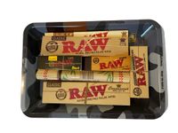 RAW Camouflage Smokers Gift Set Rolling Tray & Papers, Tips and Mat