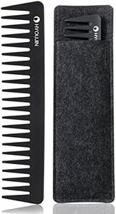 HYOUJIN 601 Black Carbon Wide Tooth Comb,100% Anti static 230℃ Heat Resistant,Detangling Comb,Detangler Hair Comb for Long Wet hair Hair Straighten Curly Hair