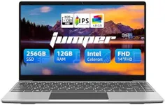 jumper 14 Inch Laptop, 12GB DDR4 256GB SSD, Windows 11 Laptops with 4-core Celeron Processor, Lightweight Computer with FHD 1080p Display, Dual Speakers, Dual-Band WiFi(2.4G/5G), USB3.0.