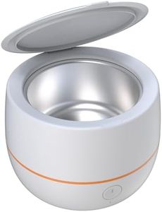 ARGOMAX Ultrasonic Retainer Cleaner for Dentures: 24W 200ml Portable Ultrasonic Cleaner Machine for All Dental Aligner, Braces, Mouth Guards, Toothbrush Head, Shaver Head, Jewelry - White+Orange.