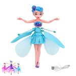 Sensor Princess Doll for Kids_Magic Flying Fairy Doll for Girls&Boys_Hand Sensor Control Barbie Doll(SkyBlue)