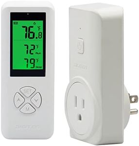 WTC100 Wireless Temperature Controller Digital Plug-in Thermostat Outlet Remote Control Heating Cooling Mode for Window A/C Fan Heater Greenhouse Homebrewing Reptile (Built-in Temp Sensor)