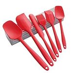 Silicone Spatula Set,Utensils for Cooking Baking Mixing & Nonstick Cookware, BPA free,Dishwasher Safe. (Red)