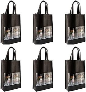 Koala Spain Bolsas para 2 Botellas de Vino (6 Unidades), Ventana para Ver la Marca, Material Ecológico Nonwoven, Color Negro
