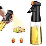 AHOUGER Oil Sprayer for Cooking 210ml Oil Spray Bottle Oil Dispenser with Premium Glass & 3 Nozzles, Olive Oil Sprayer Oil Mister Air Fryer Accessories, Perfet for BBQ,Baking,Salad, (Black)