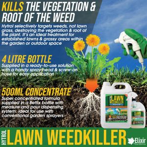 Elixir Gardens Lawn Weed Killer, 500ml – Selective Herbicide