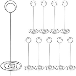 HomWanna Table Number Holders 10Pcs - 8.75 inch Place Card Holder Tall Table Number Stands for Wedding Party Graduation Reception Restaurant Home Centerpiece Decorations Office Memo (Silver)