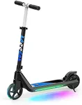 LINGTENG Electric Scooter for Kids Age of 6-10, Kick-Start Boost Kids Scooter with Adjustable Speed and Height, Kids Scooter with Flash Wheel & Deck Lights