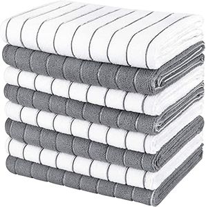 AIDEA 8 Torchons de Cuisine en Microfibre Serviettes de Cuisine Doux et Super Absorbant, 38 x 63 cm