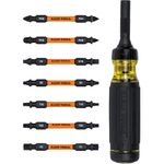 Klein Tools 32315HD 15-in-1 Multi-Bit Ratcheting Screwdriver, Impact-Rated, 7 Double-Ended Proflex Torsion Zone Tips, 1/4-Inch Nut Driver, 8-Piece