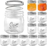 12 Pack Wide Mouth Mason Jars with 