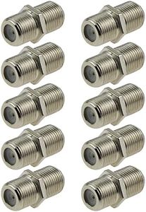 EMSea 10x F Type Coaxial Cable Coupler Female F/F Jack Adapter Connector for RG6 Cable