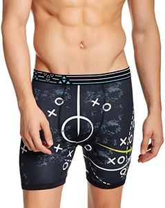 Balanced Tech Men's Active Sport Performance Boxer Brief - BlacK/White - Medium