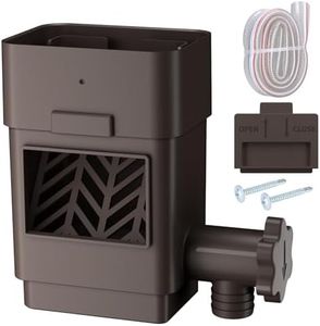 Upgraded Rain Barrel Diverter Kit, Rainwater Collection System for 2''x3'' & 3''x4'' Downspout, Gutter Diverter for Rain Barrel with Enhanced Water Capacity, Filter, Adjustable Valve, Brown
