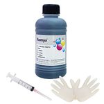 Aomya Ink Refill 250ml Universal Black Ink Refill Kit Dye Bulk Ink for HP Epsn Canon Brother Inkjet Printers Refillable Cartridge or CIS CISS System (9oz) (BK) (Black)…