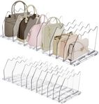 WITSPARKLLE Purse Organizer for Closet, Adjustable Acrylic Shelf Dividers for Handbag Storage, 8 Dividers for Closet Organization, Multi-Purpose Divider for Purses, Bags, Files, and More
