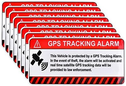 Anti-Theft GPS Tracking Sticker Set, Self Adhesive Car Decals with Warning Sign Decal or Static Cling Decal Inside Car Window, Car, Motorcycle, Bike, Vehicle Anti-Theft Security Sign (8)