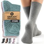 Gripjoy Grip Socks Non Slip Socks for Women Men | Non Skid Hospital Socks – 3 pk