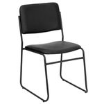 Flash Furniture HERCULES Series 1000 Lb. Capacity High Density Black Vinyl Stacking Chair with Sled Base