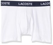 Lacoste Men's Essential 3 Pack Allover Croc Boxer Briefs, White, 3X-Large