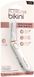 Finishing Touch Flawless Bikini Trimmer & Hair Remover, Bikini Shaver & Pubic Hair Trimmer for Women, Dry Use Intimate Razor, Painless Bikini Line Hair Removal with LED Light, All Skin Types