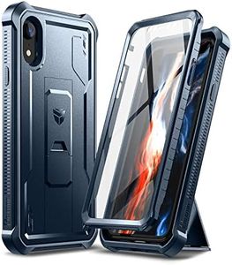 Dexnor Case for iPhone XR 360 Full Body Heavy Duty Rugged Shockproof Military Drop Tested Protective Cover Built in Screen Protector and Kickstand for iPhone XR-Blue