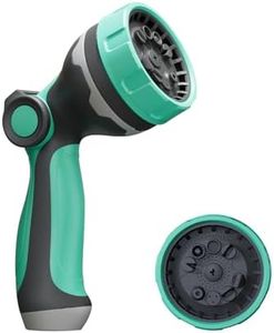 HVNPSH Heavy Duty Garden Hose Nozzle, 10 Spray Patterns Water Hose Sprayer with Thumb Control On/Off Valve, Comfortable Grip, Ideal for Outdoor Watering, Garden, Cleaning, Car Washing
