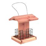 MHHO-WG Cedar Bird Feeder Bird Feeder with Perch USA Cedar Wood Handmade with Suet Cages Cake Holder for Woodpeckers