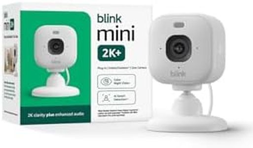 Blink Mini 2K+ (newest model) – Plug-in Home & Pet Security Camera with 2K video resolution, color night vision, enhanced audio, motion detection – 1 camera (White)