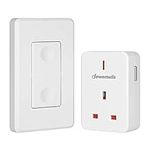 DEWENWILS Remote Control Plug Socket, 13A/3120W Heavy Duty Wireless Light Switch, 30m/100ft Long Range, Programmable, CE and RoHS Listed, 1 Pack Sockets and 1 Remote