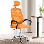 Casa Copenhagen,Mesh Office Desk Chair,Rocking Chairs Ergonomic Computer Chair Adjustable High with Headrest and Comfortable Armrest Swivel Chair -Electric Orange & Jet Black Handle