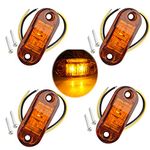 Futheda 4pcs IP65 12V/24V Oval LED Side Marker Lights Front Rear Lights Lamps Universal Indicator of Position with Amber Bulbs for Truck Trailer Van Caravan Lorry Car Bus Boats