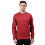 Van Heusen Men Athleisure Ultra Soft Sweatshirt - Crew Neck, Long Sleeve_60076_Red Melange_M