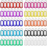 Simetufy Plastic Key Tags 220 Pcs, Key Labels with Ring and Label Window, Key Chain ID Tags, Key Identifiers for Name, Luggage 10 Colors