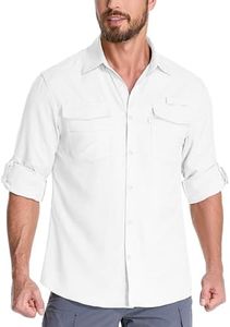 Mens Long Sleeve Sun Protection Shirts UPF 50+ UV Quick Dry Cooling Fishing Shirts for Safari Hiking Travel Camping